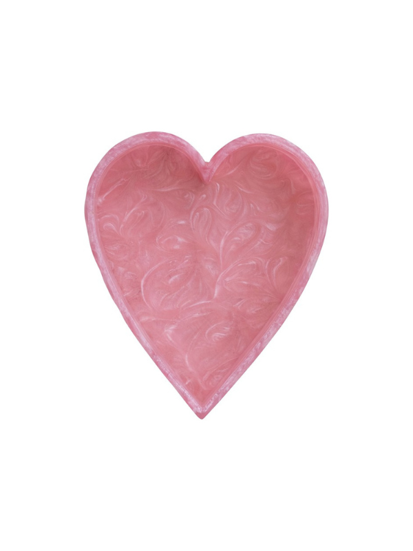 Handmade Marbled Resin Heart Shaped Tray