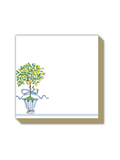 Handpainted Lemon Topiary In Chinoiserie Pot Luxe Pad With Gold Edging 