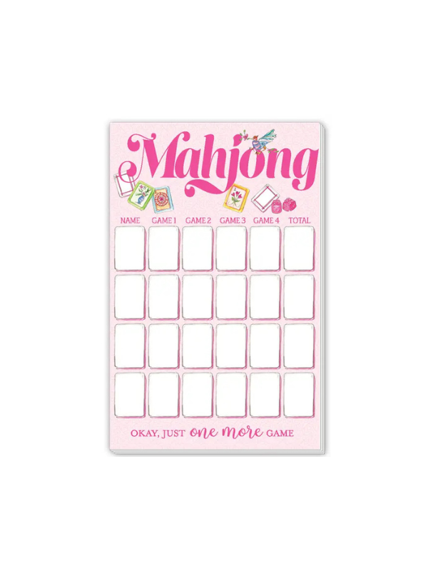 Handpainted Mahjong Score Pad Large Notepad