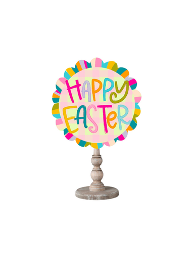 Happy Easter Bright Colorful Scalloped Topper