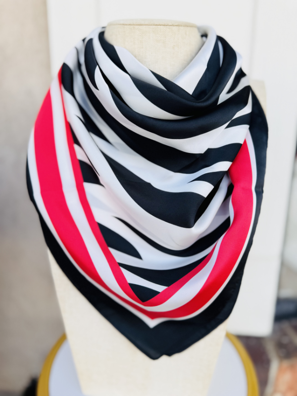 Harper Striped Scarf zebra print