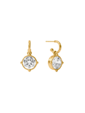 gold Honeybee Hoop & Charm Earring in Cubic Zirconia By Julie Vos