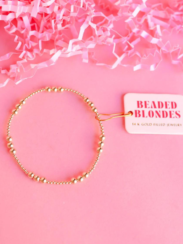 A gold-filled beaded bracelet with mixed 2mm & 4mm beads