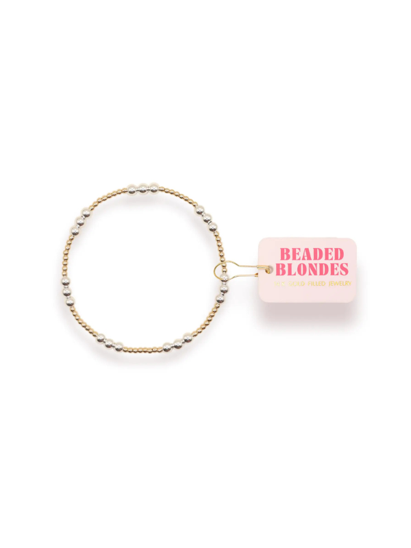 Gold-filled beaded bracelet with silver accents 