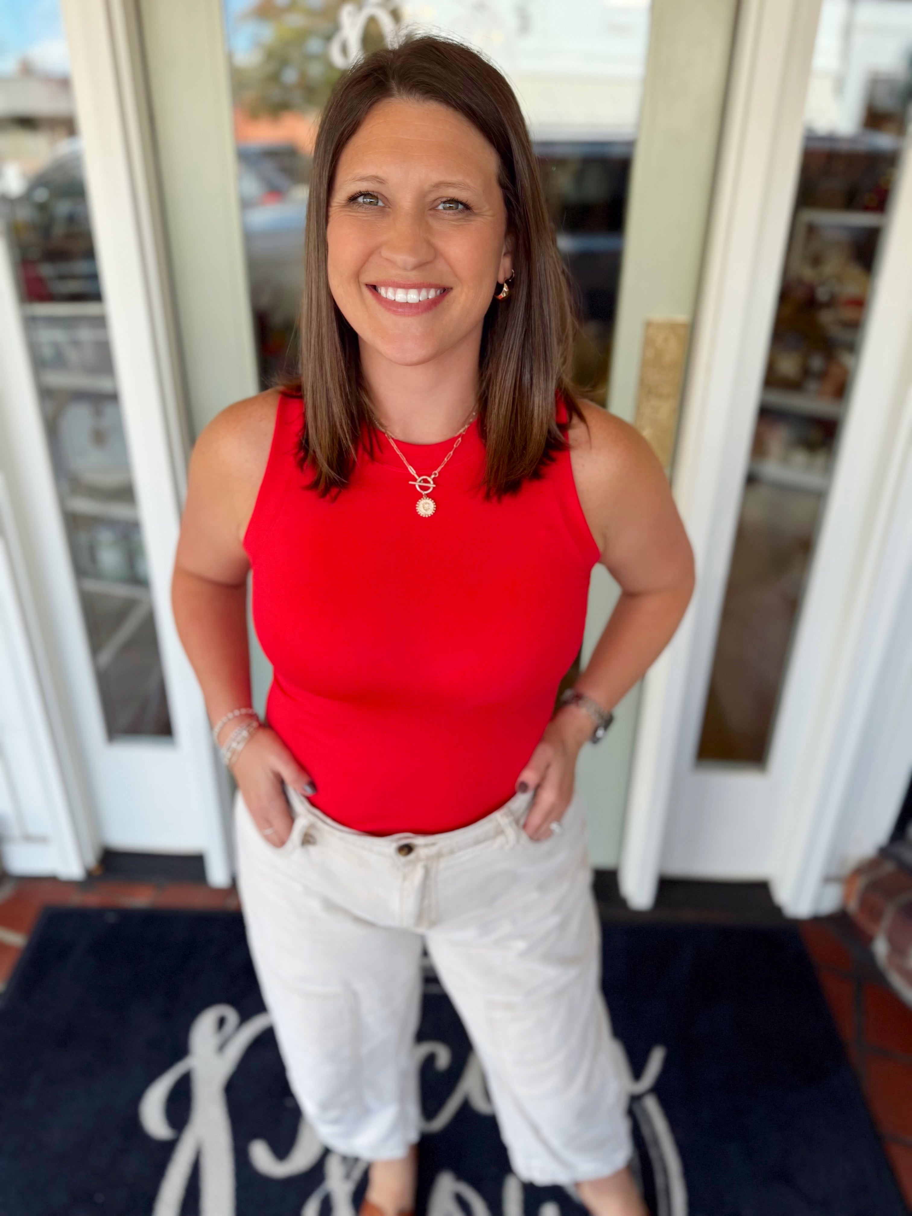 The Ramsey Smooth Thick Banded Top in Red