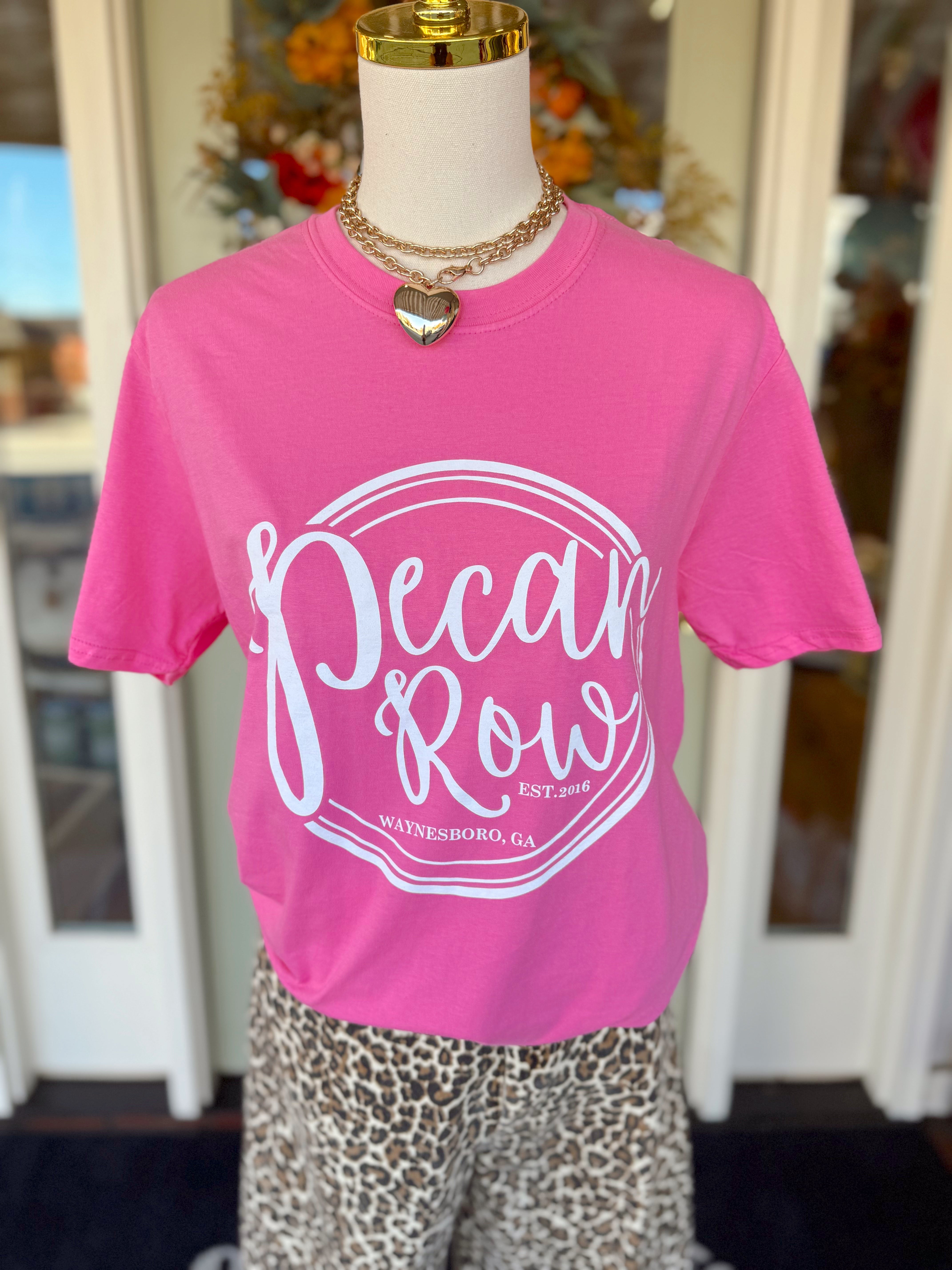 Pecan Row Tee in Hot Pink