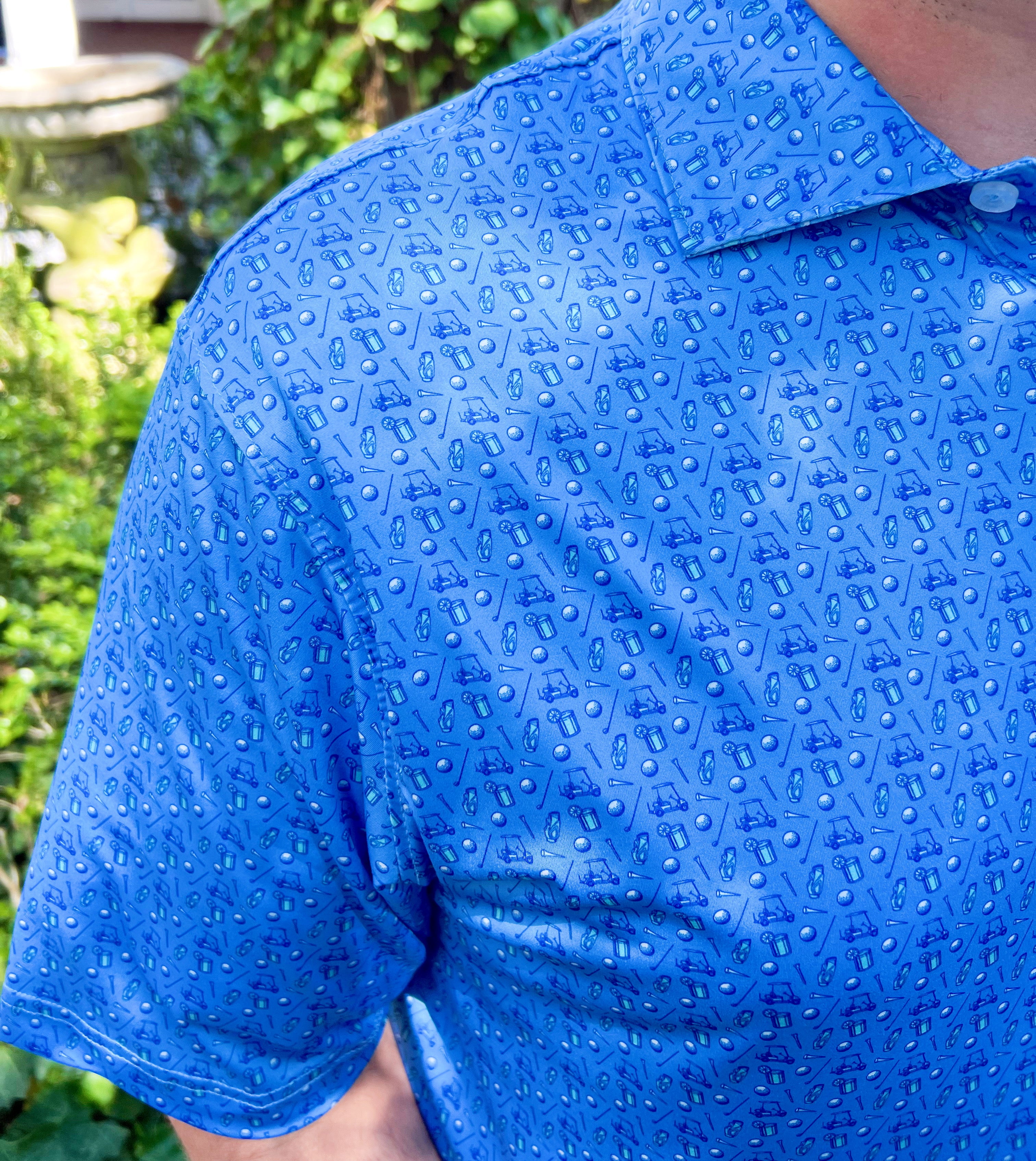 Cart Path Only Flyline Performance Polo In Bluestone By Southern Marsh