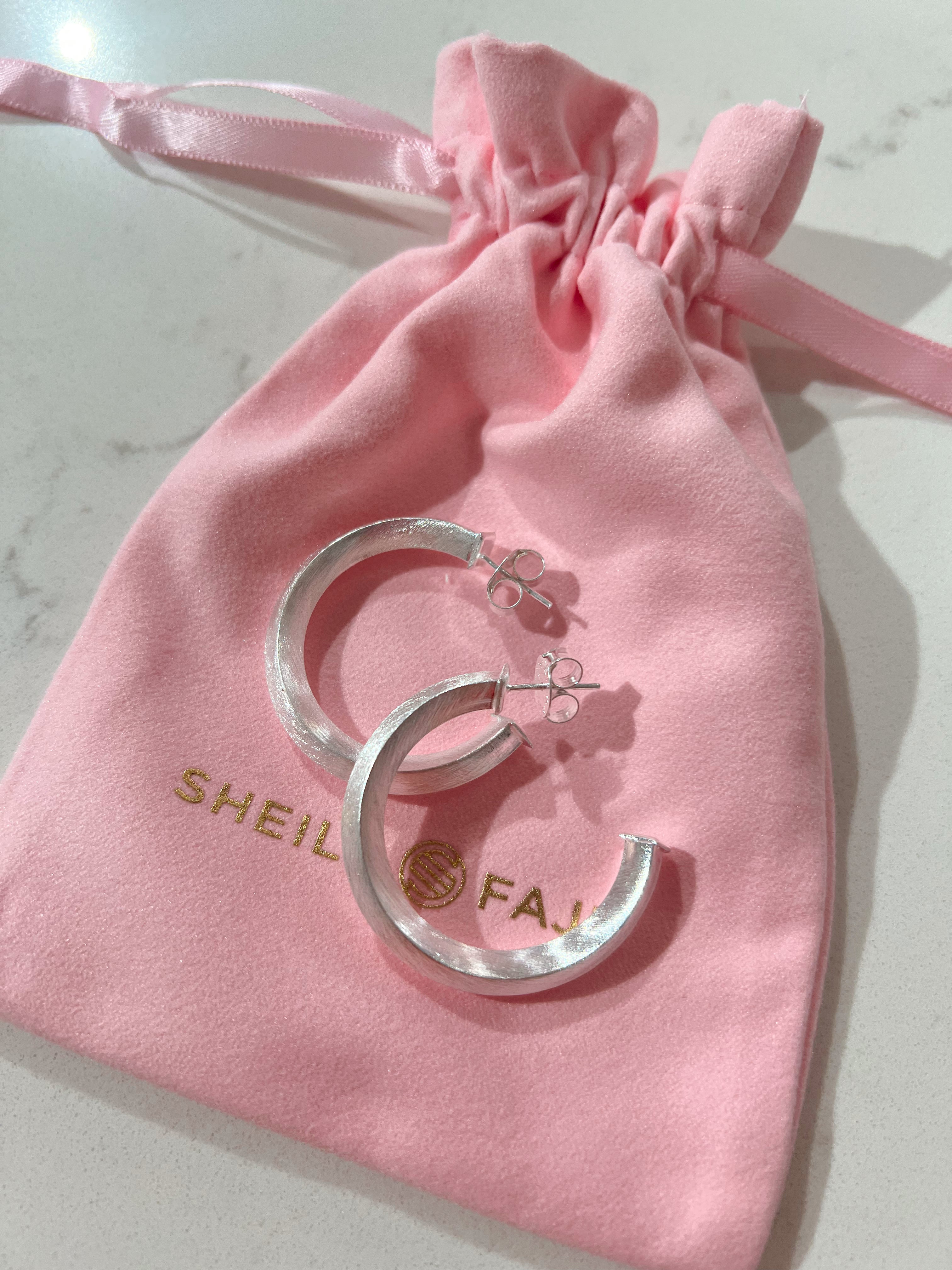 Silver Cleo Hoops by Sheila Fajl
