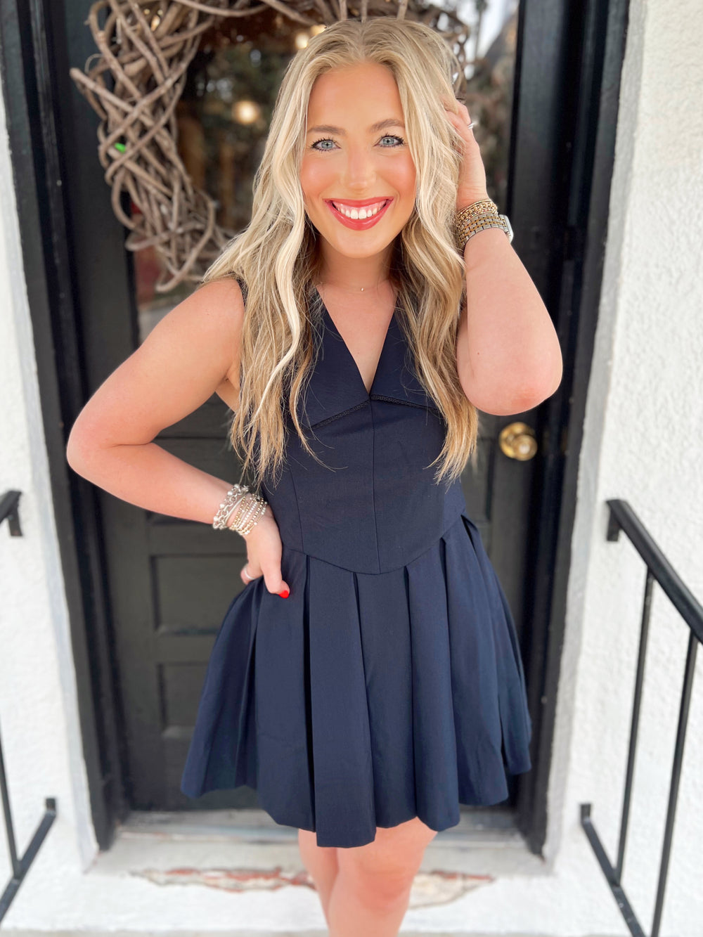 The Kathryn Pleated Mini Dress