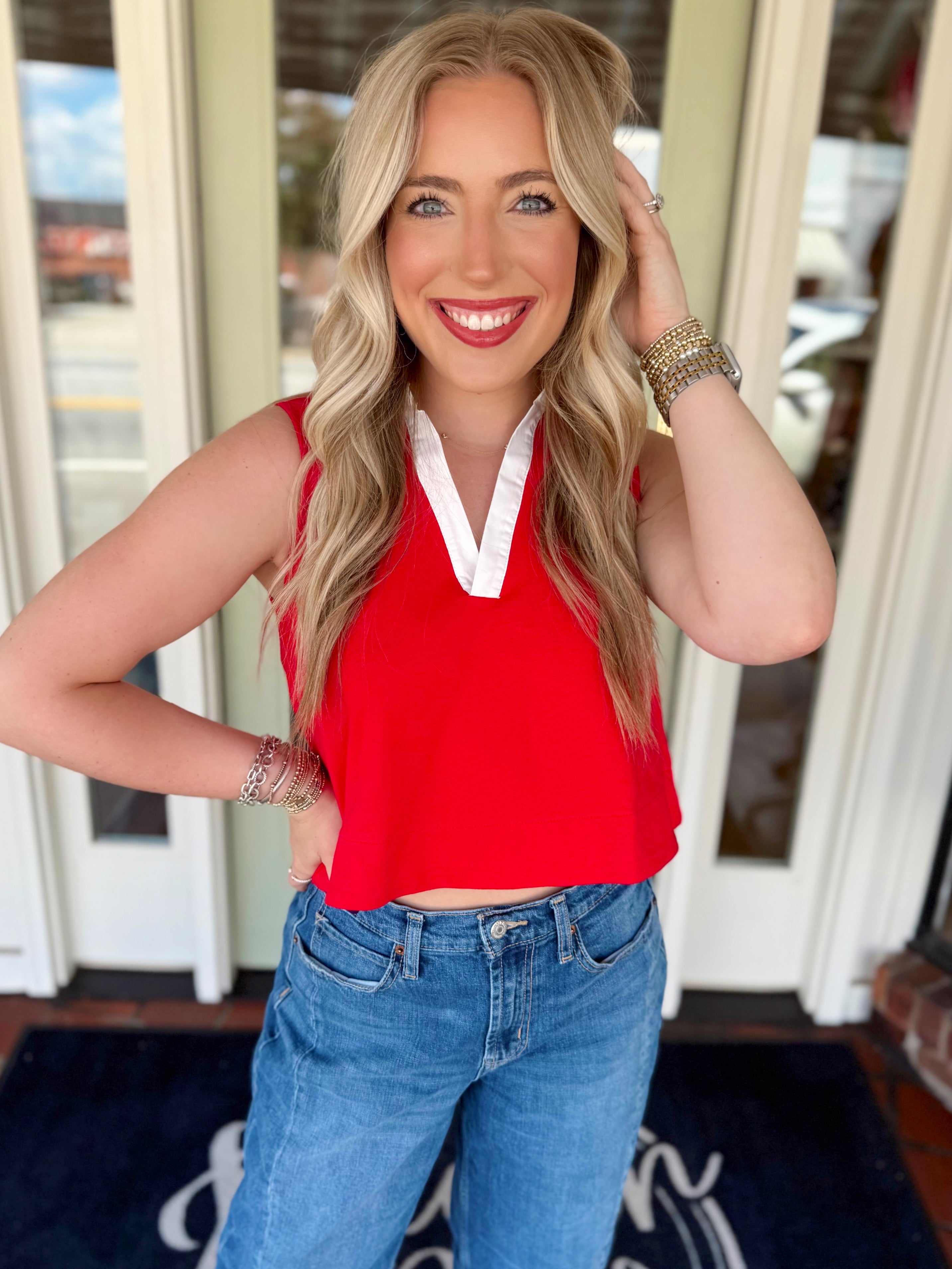 The Mallory Poplin Top