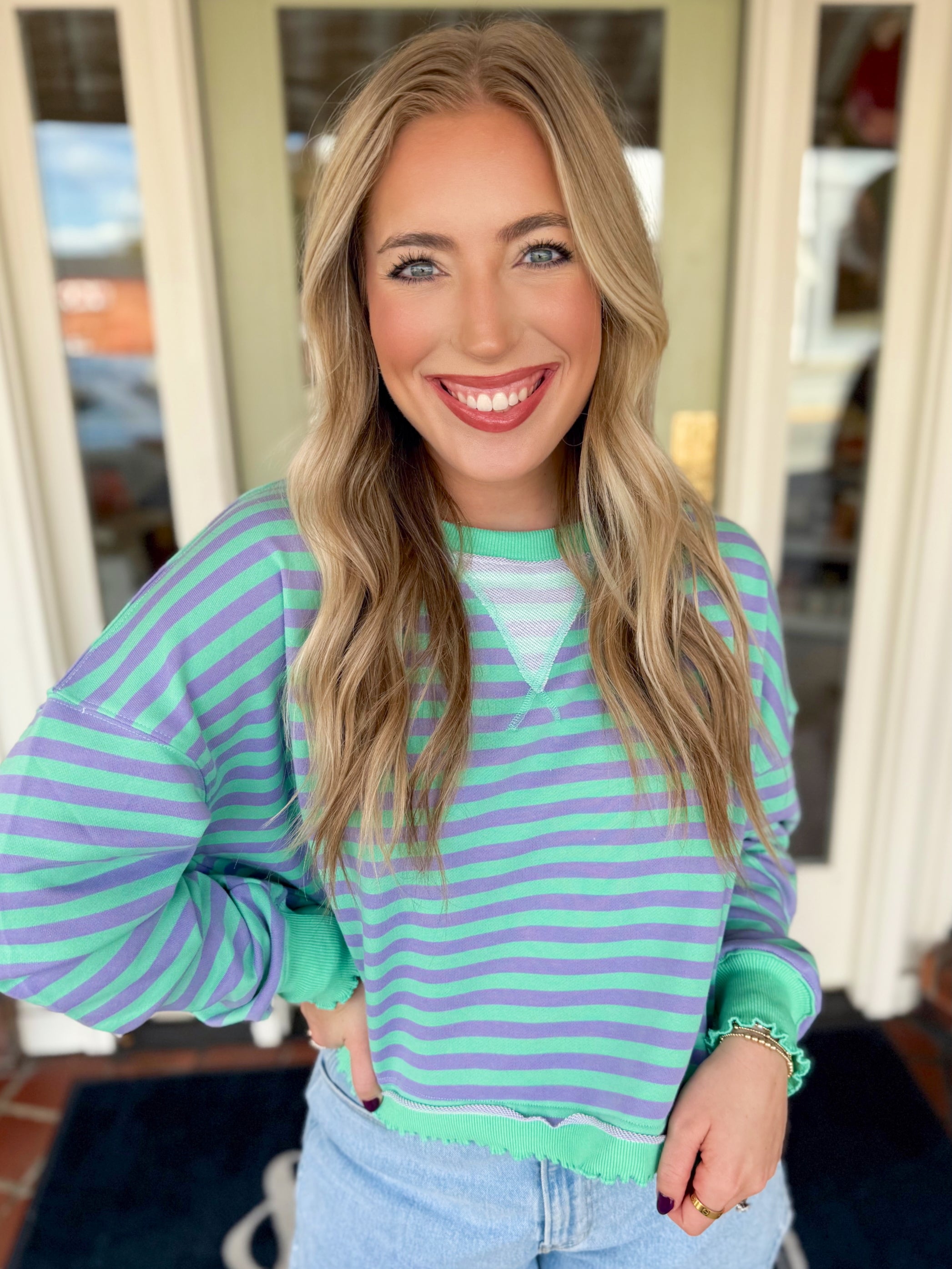 The Stella Cropped Stripe Top