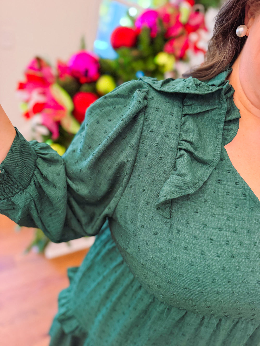 The Tinsel Tidings Green Midi Dress (XL-2X)