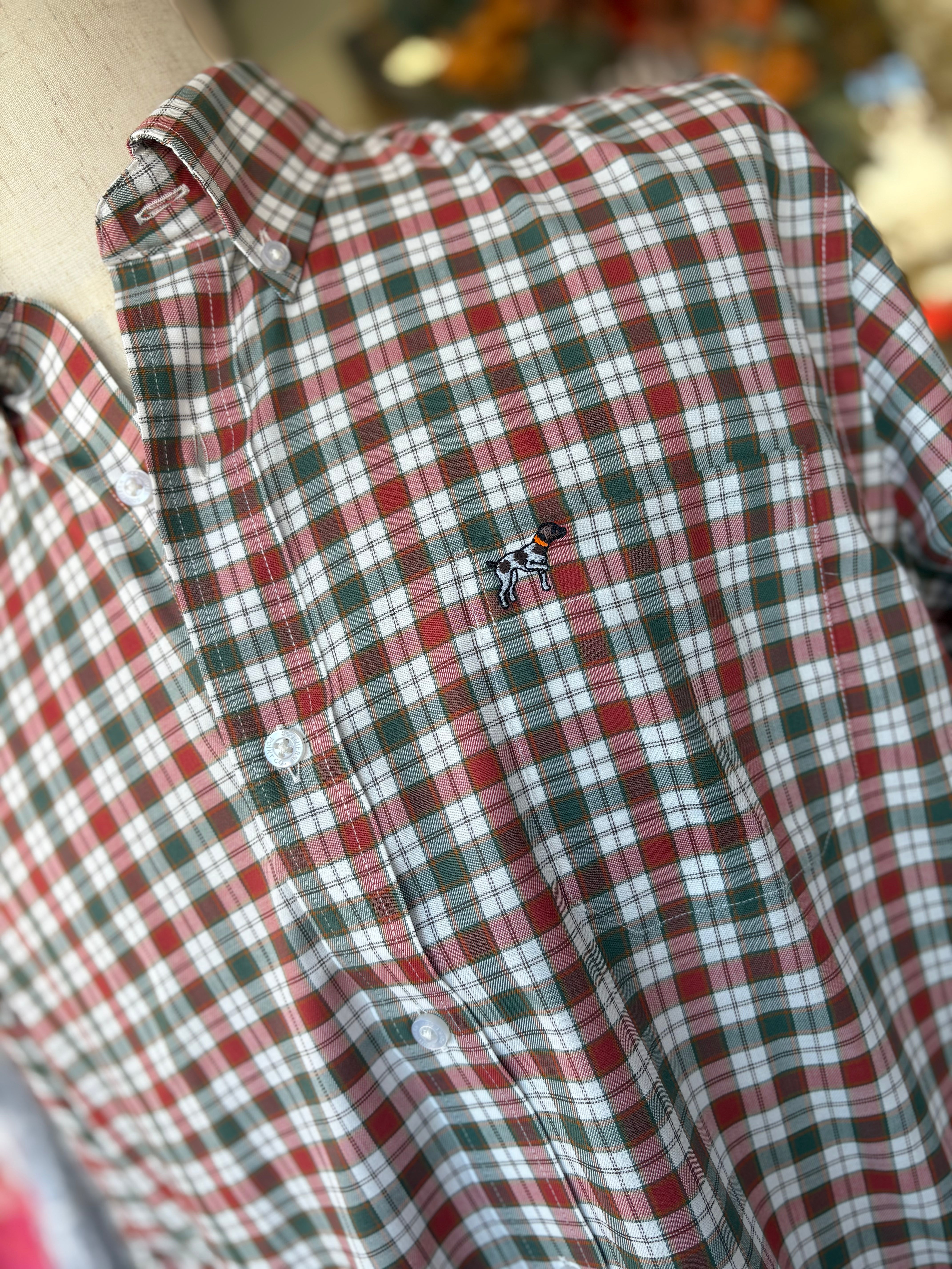 Hadley Vintage Long Sleeve Button Down in Festive Wright Plaid