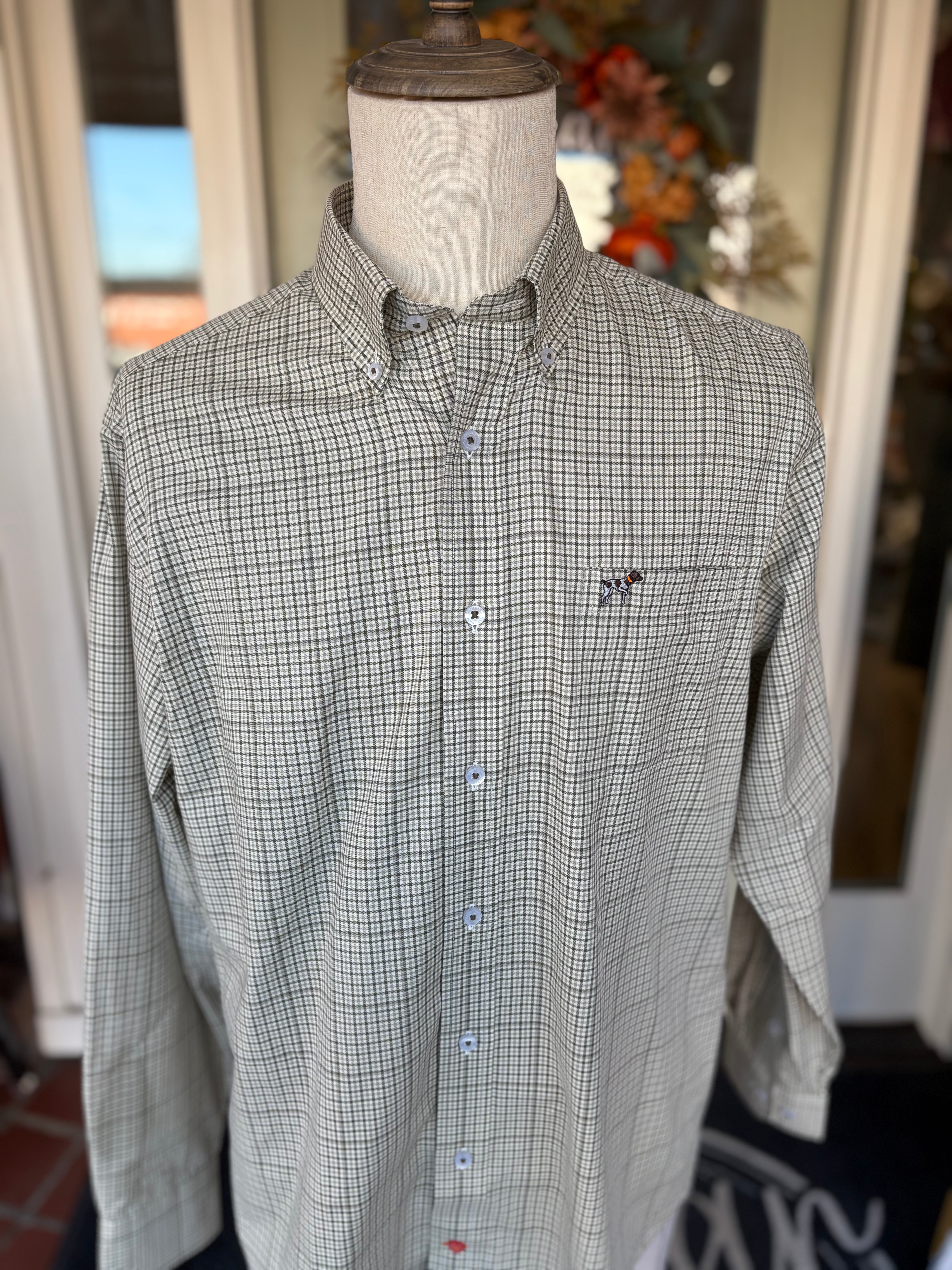 Hadley Vintage Long Sleeve Button Down in Harper Houndstooth Cream