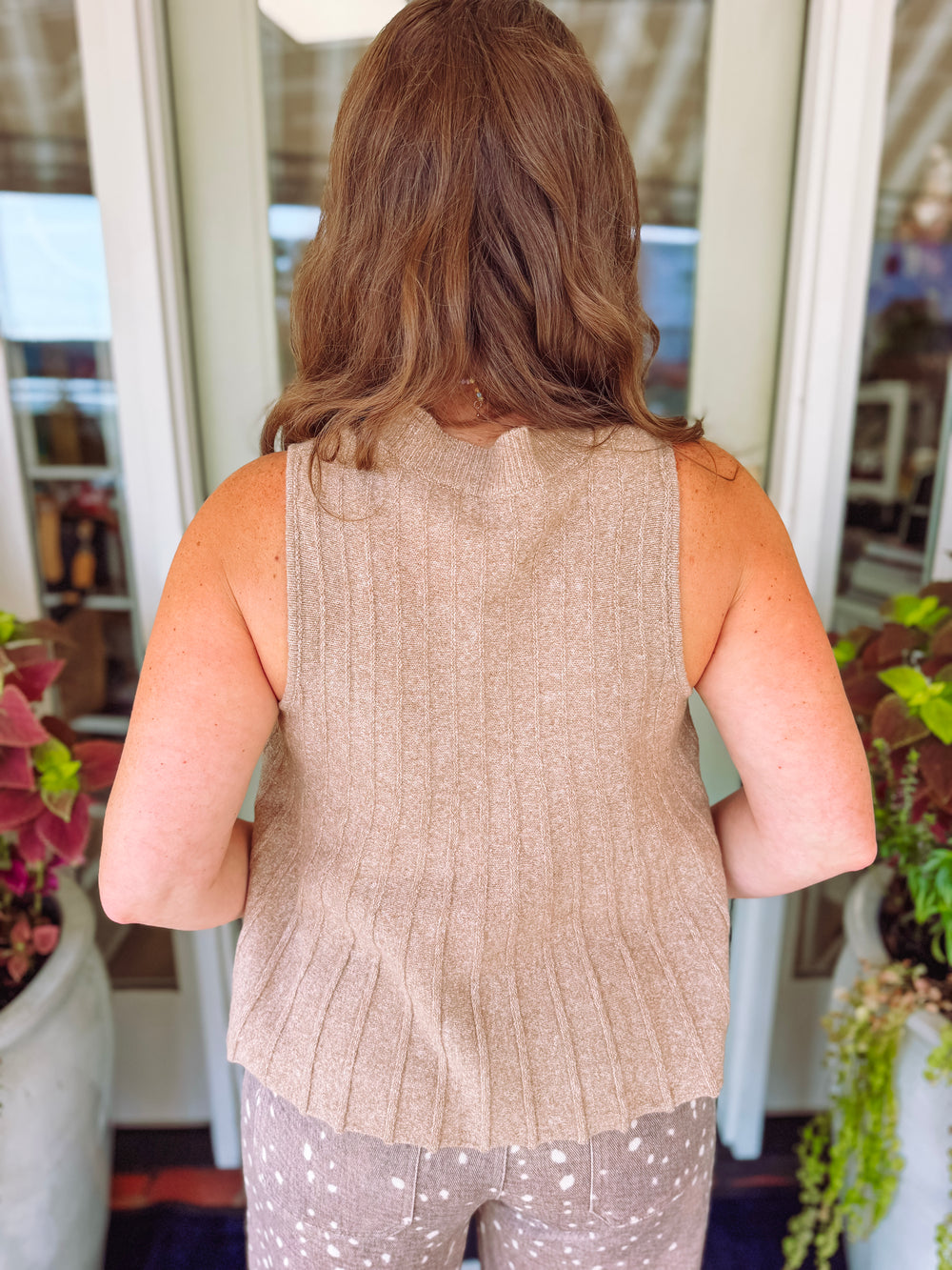 The Lainee Ribbed Sweater Knit Top in Mocha (S-L)