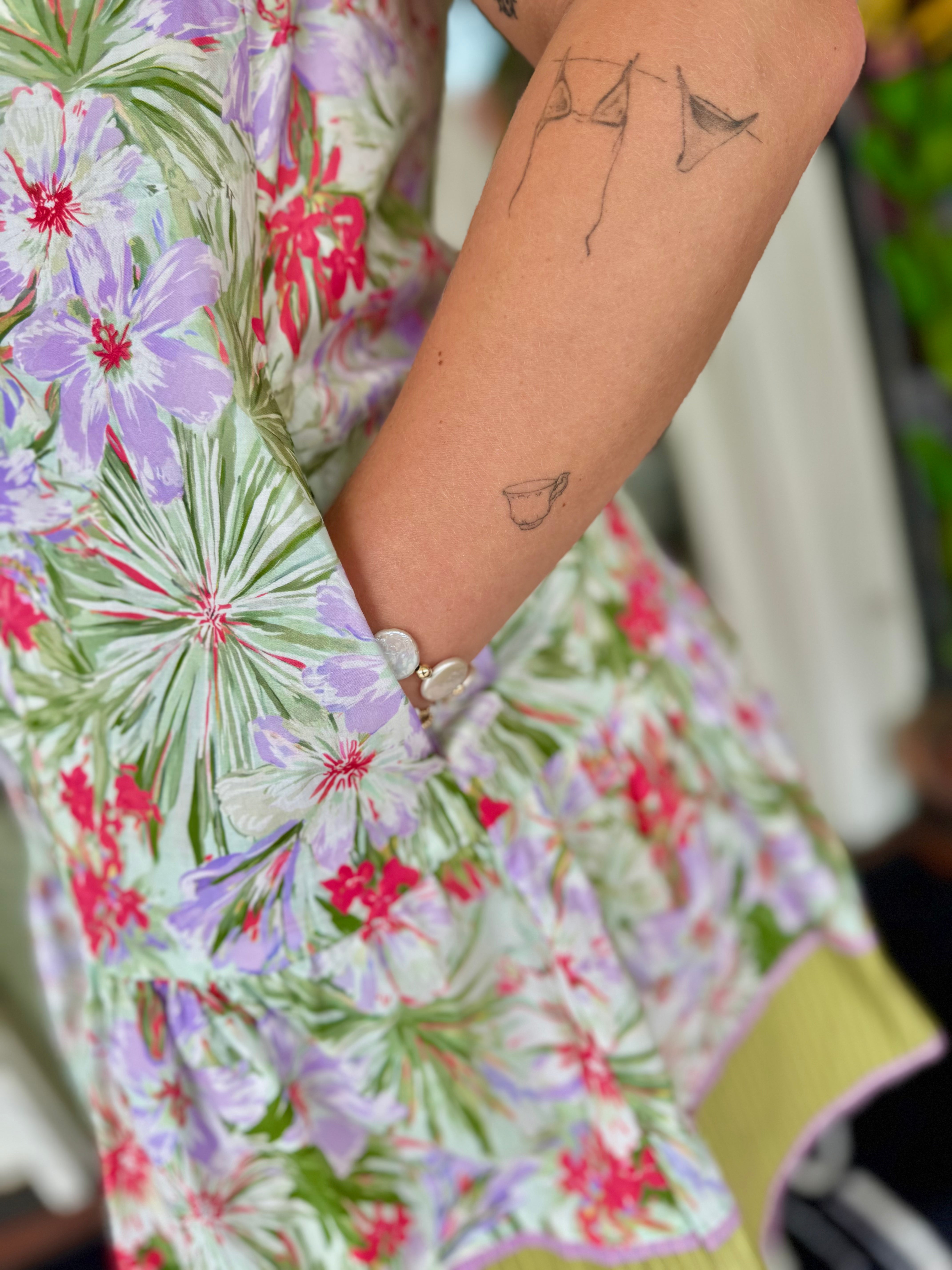 The Garden Party Floral Sage Mix Dress (S-L)