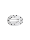 white flat hair clip with iconic character pattern 