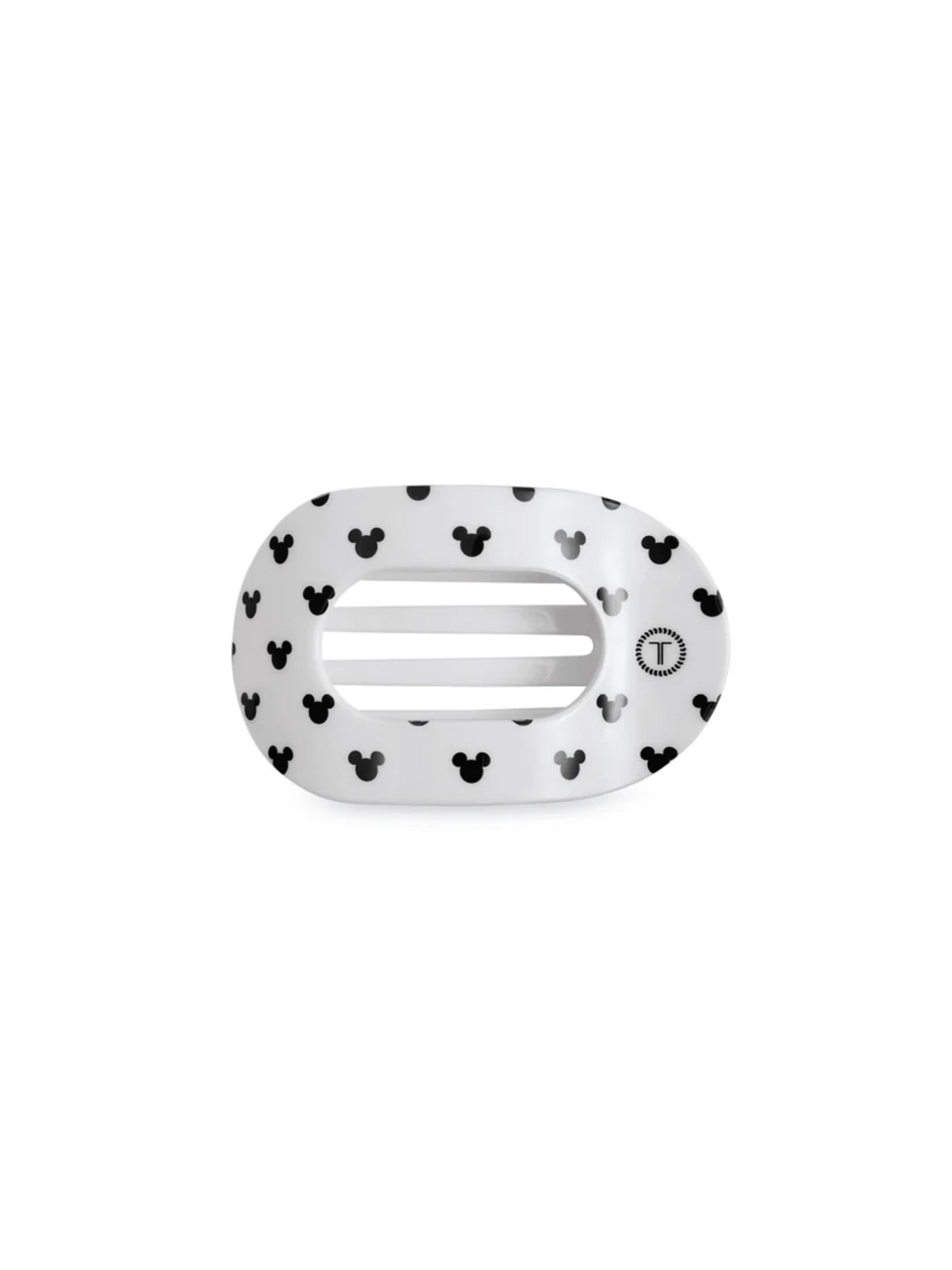 white flat hair clip with iconic character pattern 