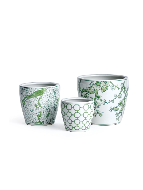 green and white potters