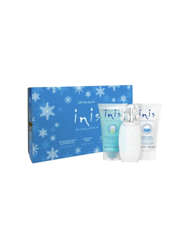 Set of 3 inis gift with cologne, shower gel, and body lotion