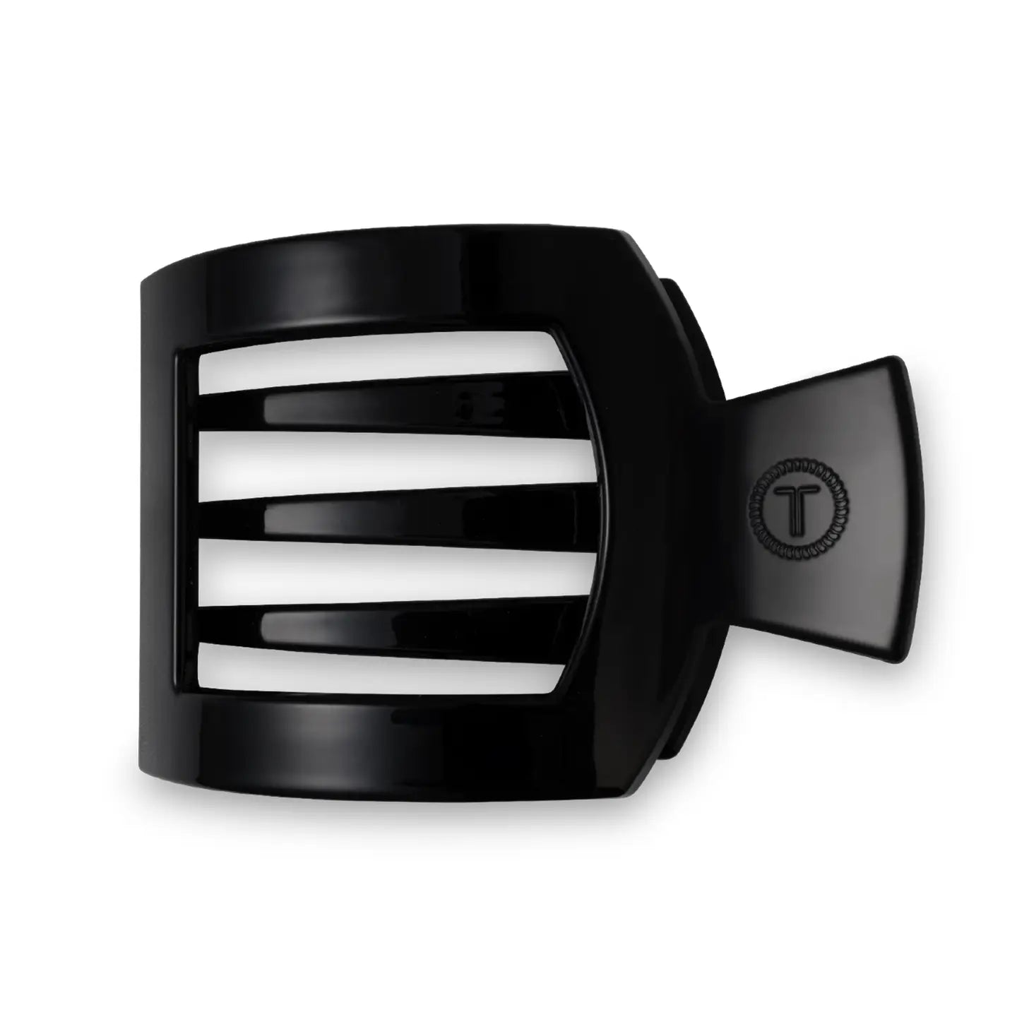 Jet Black Large Flat Square Hair Clip teleties