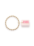A gold filled beaded bracelet with gold and silver beads