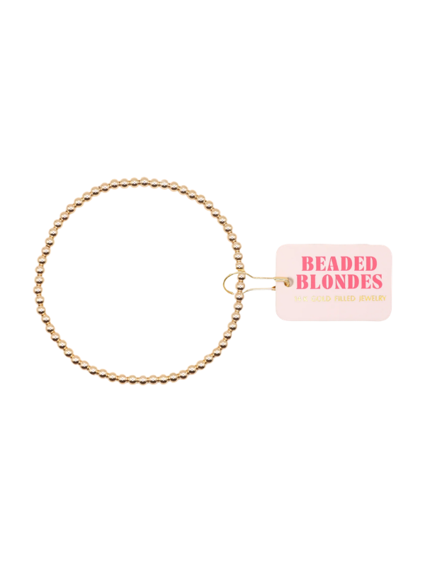 Kids Size 3MM Gold Beaded Bracelet beaded blondes 