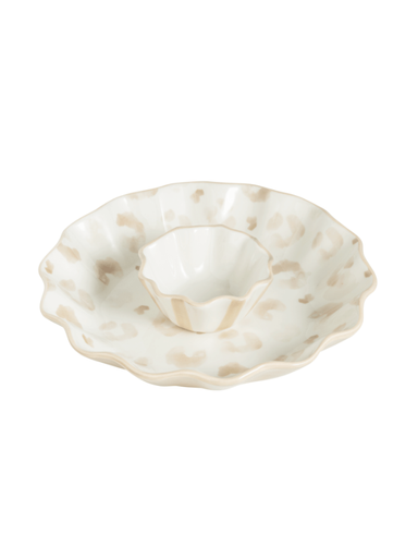 two piece leopard chip and dip platter