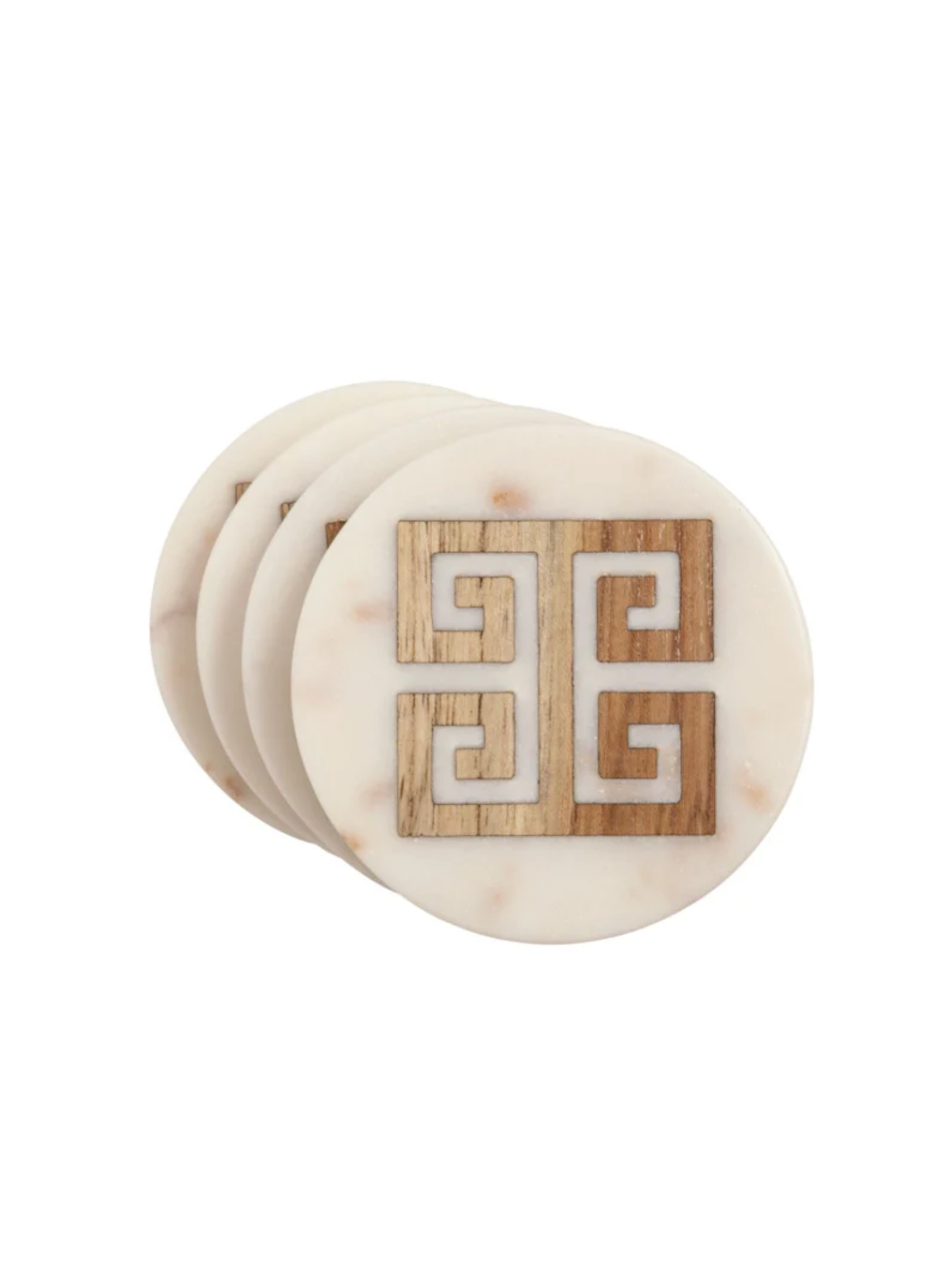 Marble Coasters With Wood Inlay by Mudpie