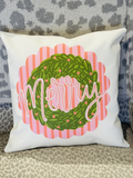 pink and red Merry Wreath Pillow