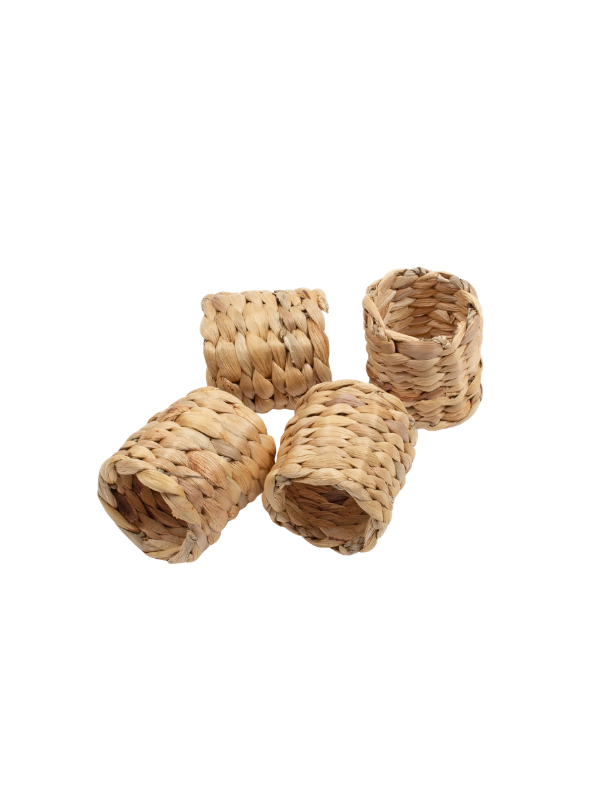 set of 4 napkin rings woven