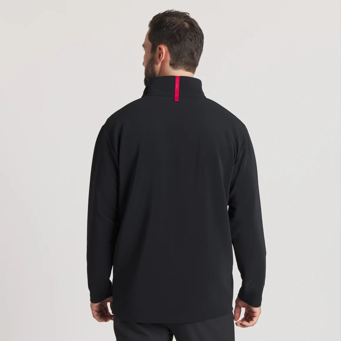 Canton Performance Quarterzip in Black/Red By Southern Marsh