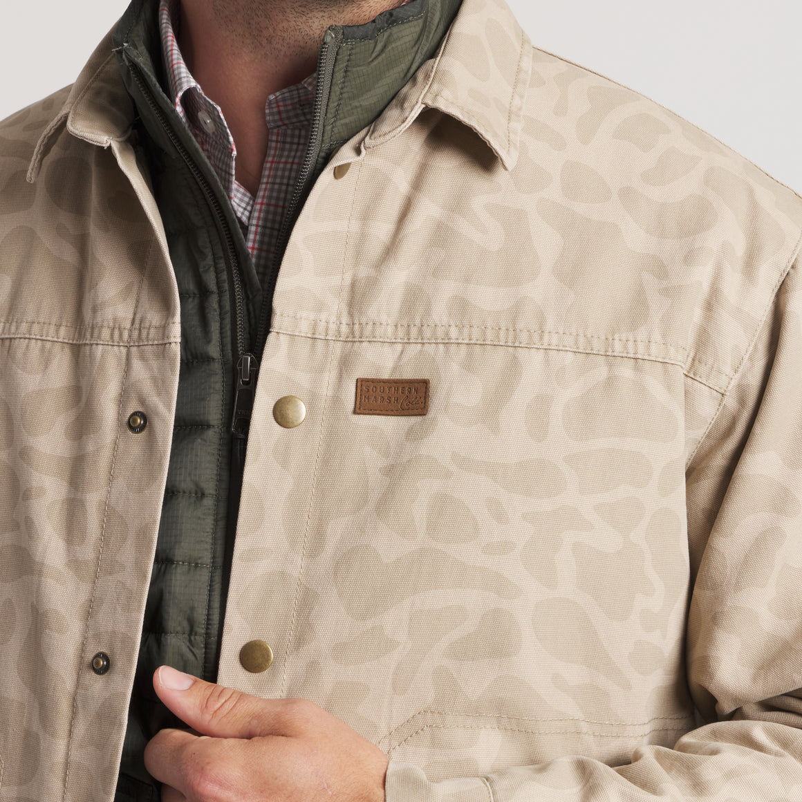 Bishop Rugged Canvas Jacket- Tan Camo By Southern Marsh