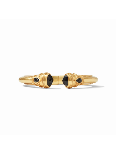 Gold bracelet with black gemstones