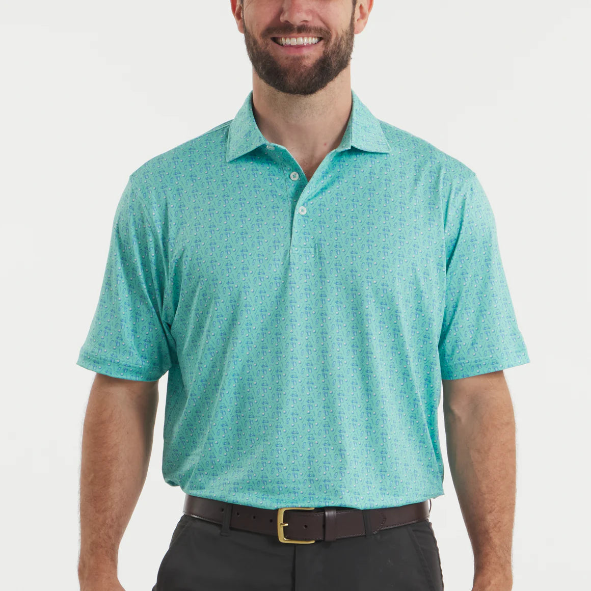 Flyline Performance Polo- Mint Cart Path