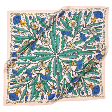 Decorative bandana with floral pattern on a white background