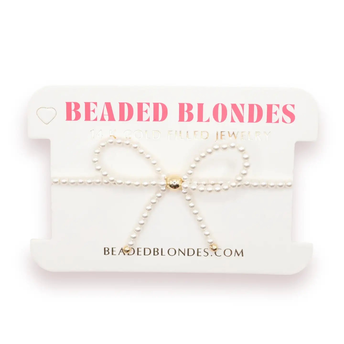 Beaded blondes pearl bow shaped bracelet