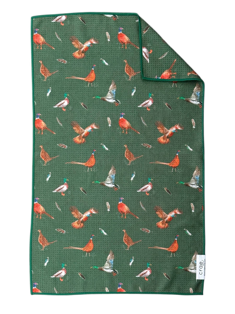 green Pheasant- Double-Sided Hand Towel