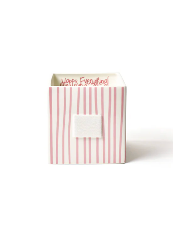 Pink Skinny Stripe Medium Mini Nesting Cube By Happy Everything