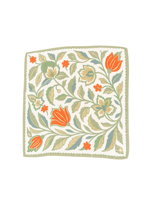 Poppy and Green Floral Scarf by Tatum James