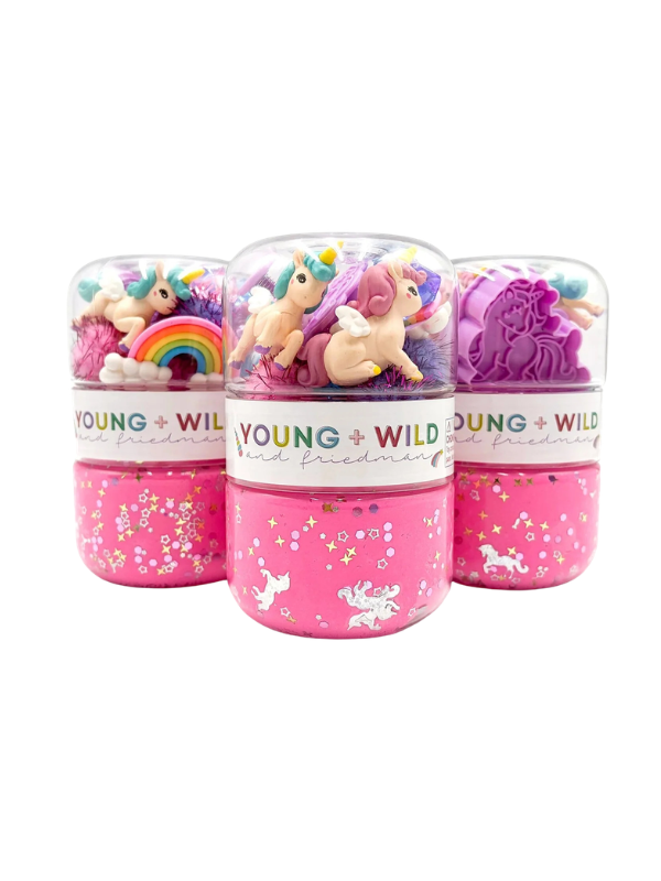 Rainbow Unicorn Grab & Go Dough Jar sensory toys kids children learning screen free