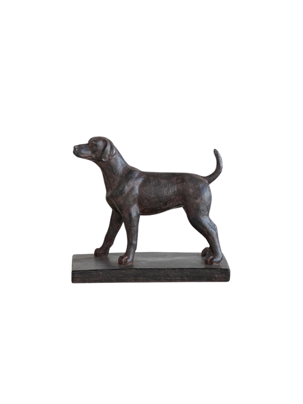 Resin Black Standing Dog Bookend shelf