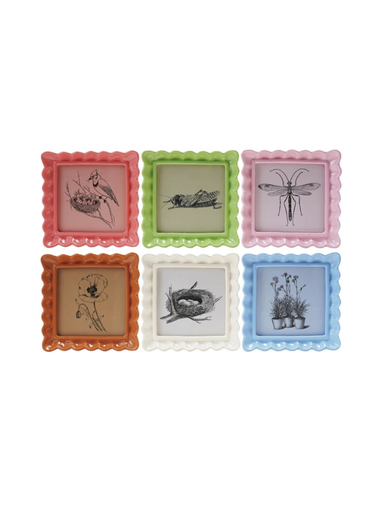 Resin Ruffled Photo 4x4 Frame 6 colors