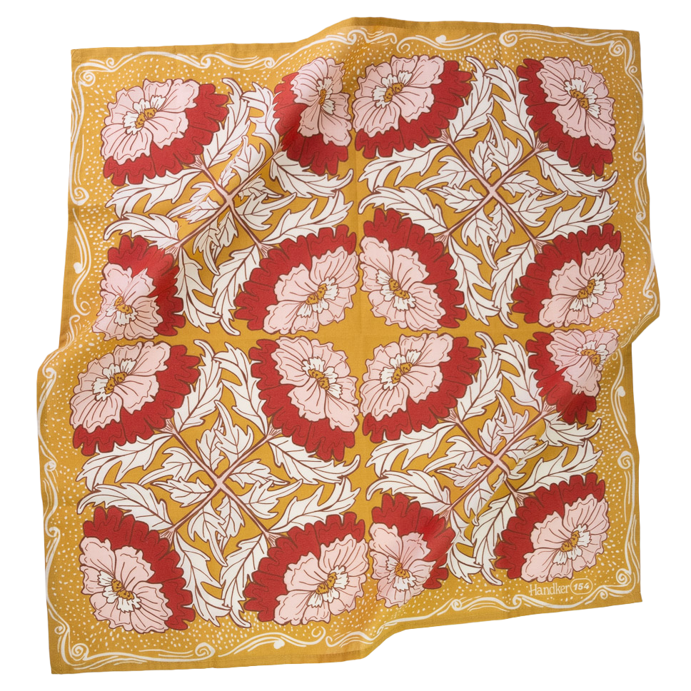yellow and red flower bandana