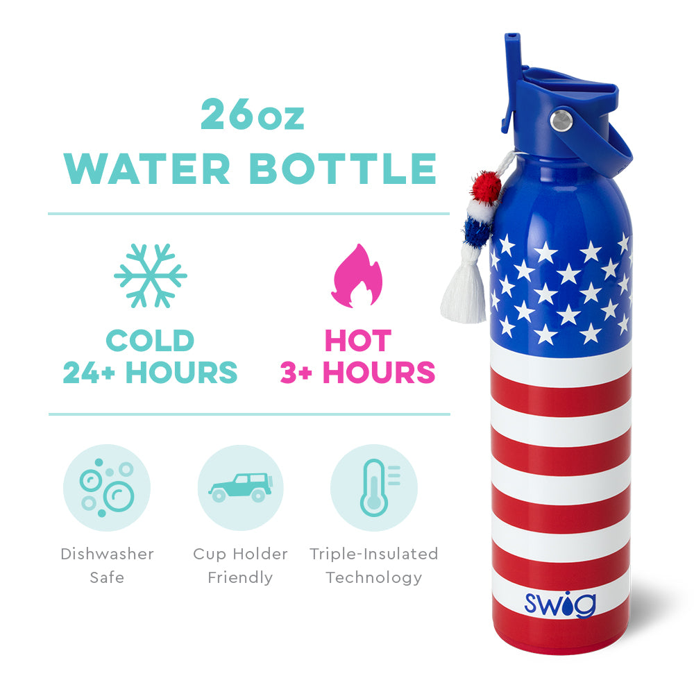 All American Flip + Sip 20oz Bottle by Swig Life
