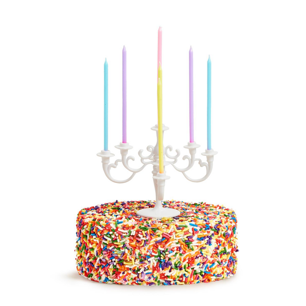 Candelabra Cake Topper With Candles