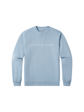 A light blue crewneck sweatshirt with 'SOUTHERN MARSH' printed in white across the chest