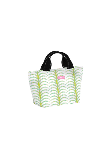 pink and green palm tree lunch bag