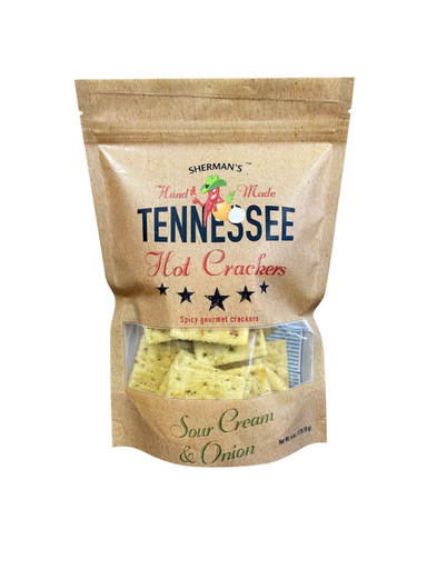Sherman's Tennessee Hot Crackers, Sour Cream & Onion Flavor in a bag