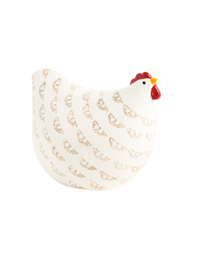 Small Stoneware Chicken figurine decor farm chic